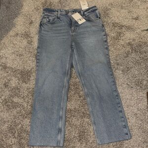 Zara High Rise Straight Leg Ankle Rigid Jeans Size 8